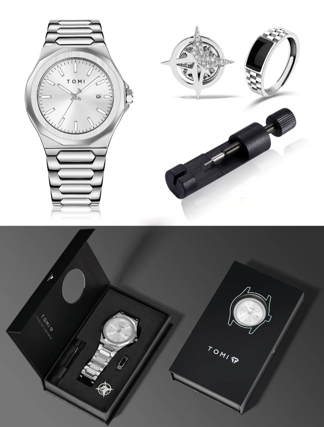 TOMI Men's Luxury Watch Gift Set