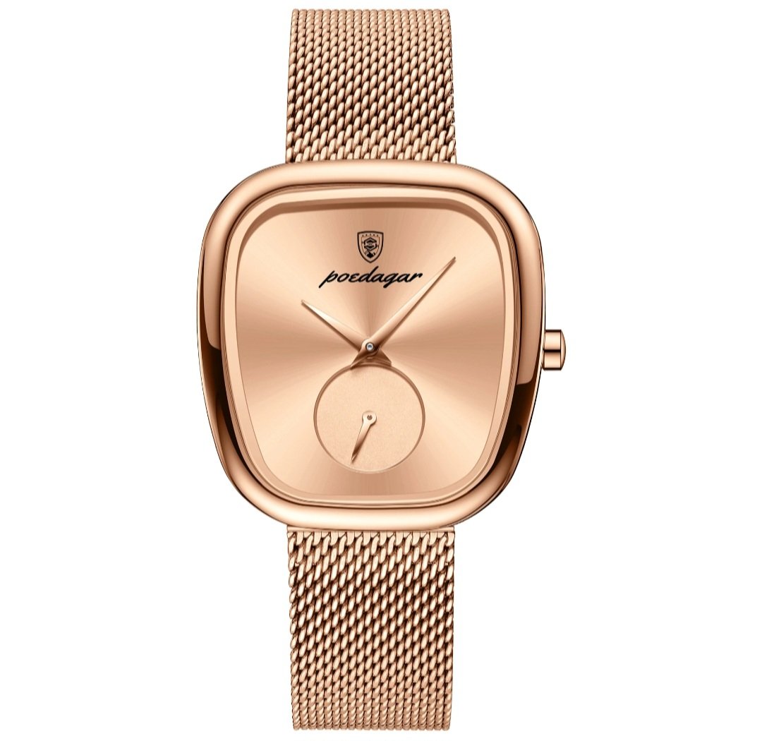 Poedagar Women's Rose Gold Mesh Watch - Image 2